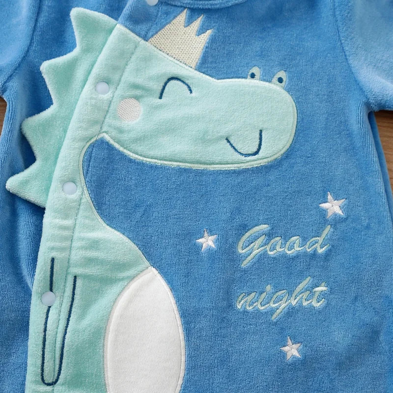 Dinosaur Print Fleece Jumpsuit