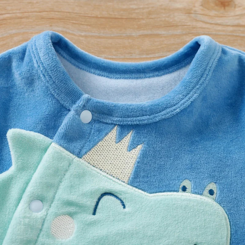 Dinosaur Print Fleece Jumpsuit