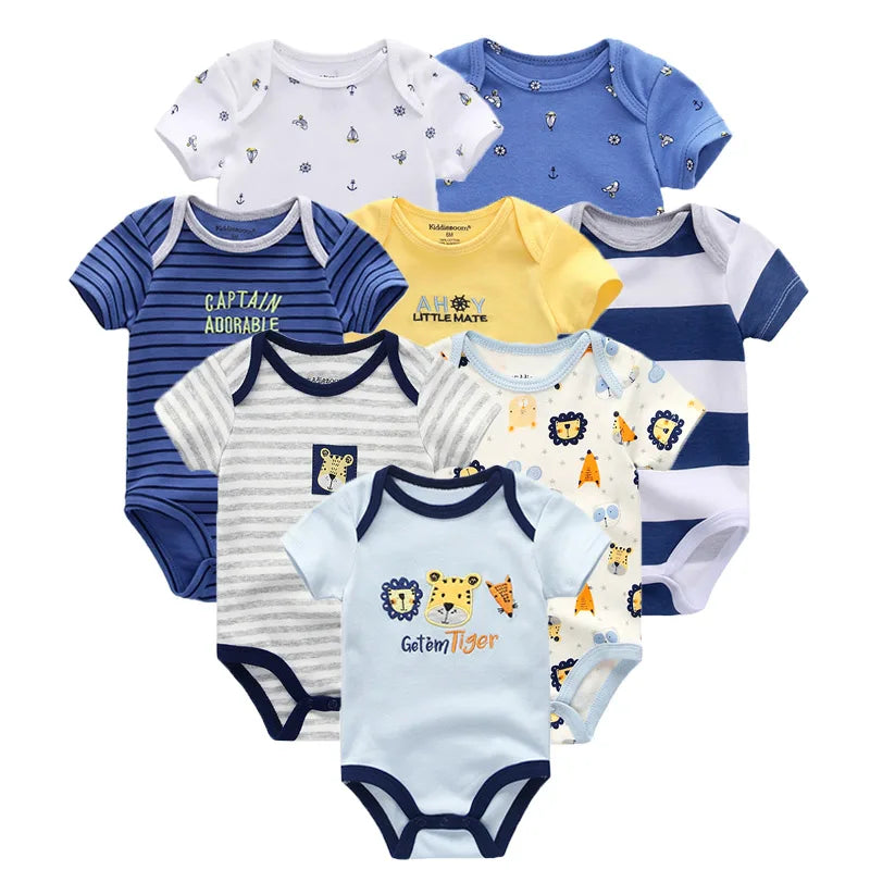 Infant 8-pc Short Sleeve Onesies Bodysuit