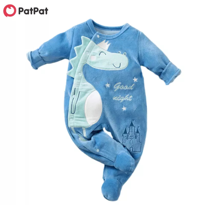 Dinosaur Print Fleece Jumpsuit